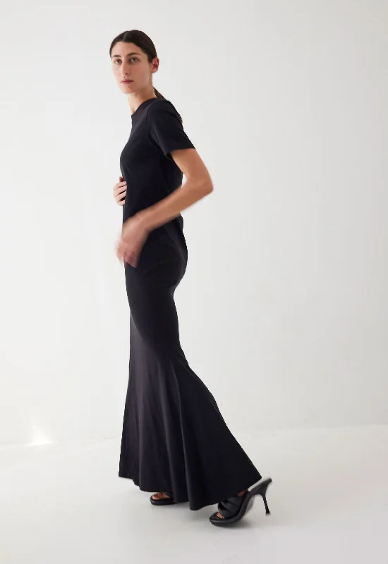 Alner Jersey Maxi Dress - Black Classic Solid Maxi Dress