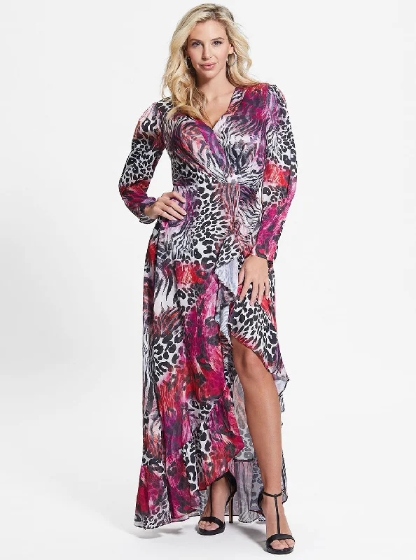 Eco Wildcard Print Luana Maxi Dress Stylish Button-Up Maxi Dress