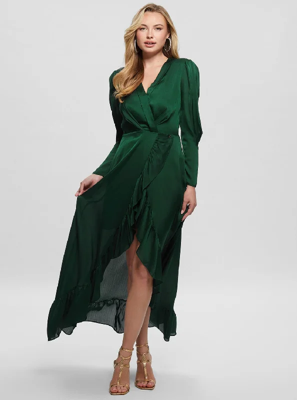 Green Luana Maxi Dress Cozy Knit Maxi Dress