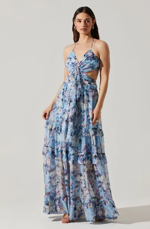 Kitsune Floral Maxi Dress Cozy Ribbed Maxi Dress