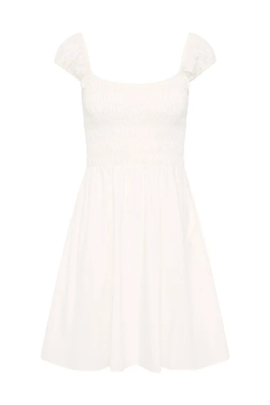 LENE MINI DRESS-WHITE Fashionable Party Mini Dress