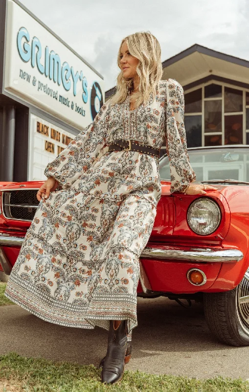 Loretta Maxi Dress ~ Cool Paisley Cozy Spaghetti Strap Maxi Dress