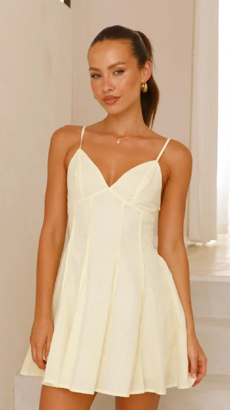 Okena Mini Dress - Yellow Trendy Camisole Mini Dress