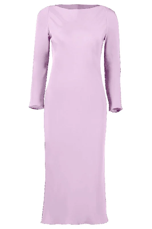 Long Sleeve Midi Dress - Lotus Fashionable Fitted Midi Dress