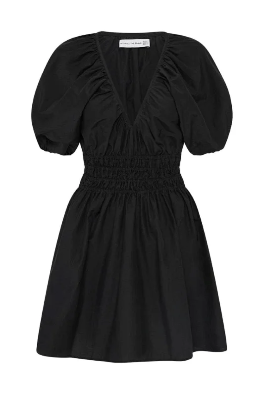 SALONE MINI DRESS-BLACK Elegant Off-Shoulder Dress Mini