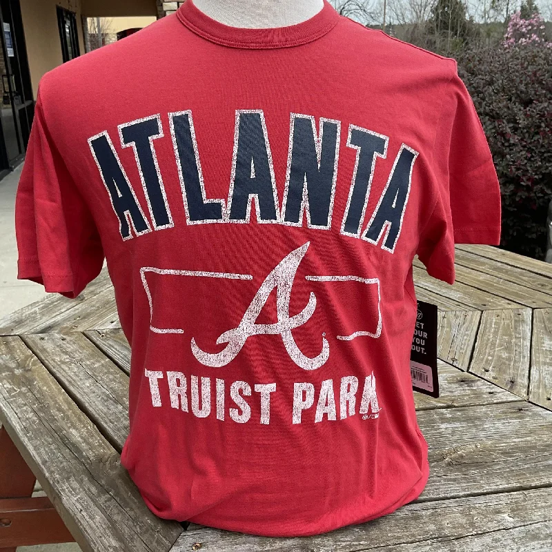 '47 Brand Atlanta Braves BCPTN Racer Red T-Shirt Cashmere Blend Cotton Blend Poly Blend