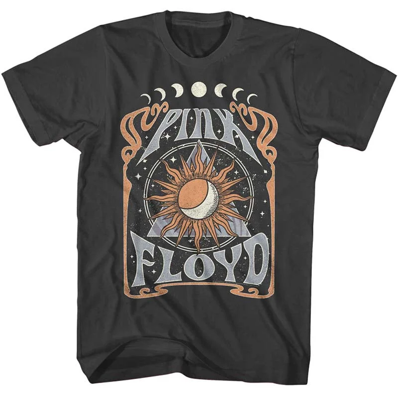 Pink Floyd Sun and Moon Short Sleeve T-Shirt Front Pockets Side Pockets Patch Pockets