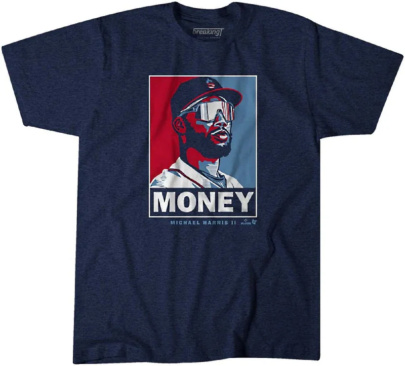 Breaking T's Michael Harris II: Money Mike Unisex Braves T-Shirt Terry Blend Velvet Blend Canvas Blend