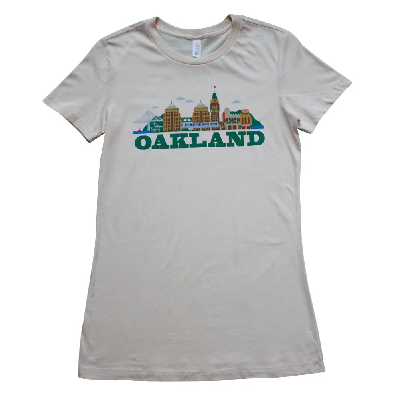 OAKLAND CITYSCAPE WOMENS SHORT SLEEVE TEE Real Fur Shearling Chenille