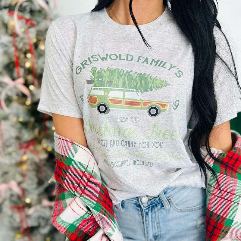 Griswold Christmas Tree Short Sleeve T-Shirt Oversized T-Shirt Spandex breathable