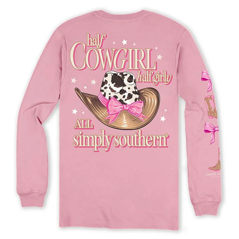 Half Cowgirl Long Sleeve T-Shirt Cozy Warm Stylish