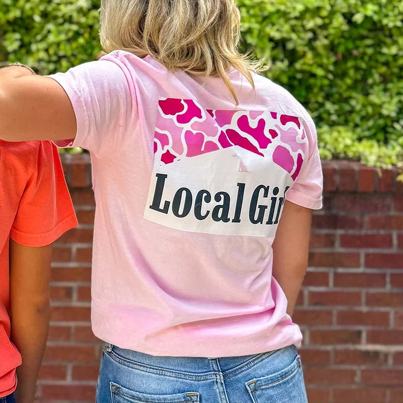 Local Girl Smoked Localflage Short Sleeve T-Shirt Asymmetrical Pockets Print