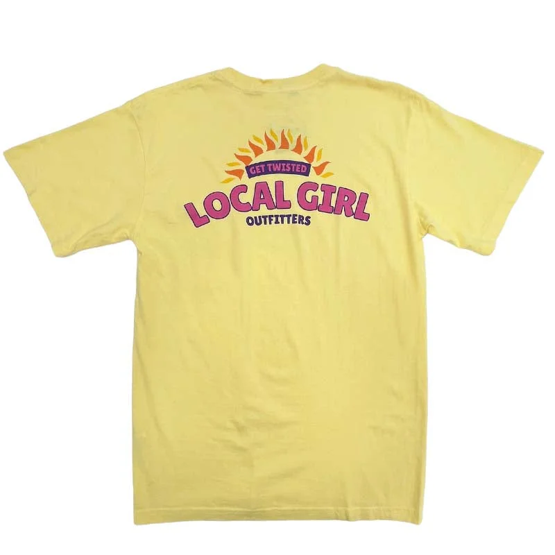 Local Girl Twisted Short Sleeve T-Shirt Zippered Buttoned Snapped