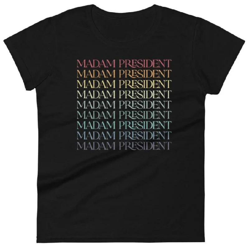 Retro Madam President -- Women's T-Shirt Handmade Hand-knitted Hand-woven