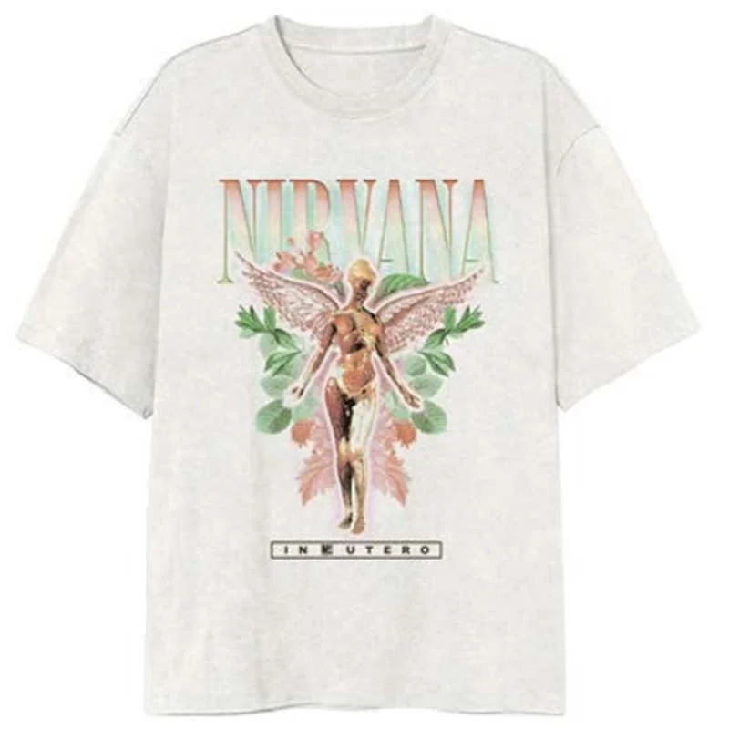 Nirvana Wings Short Sleeve T-Shirt Elegant Classic Vintage