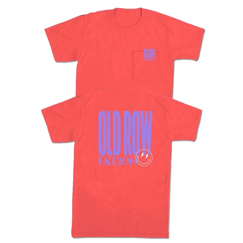 Old Row Chicks Neon Red Orange Short Sleeve T-Shirt Graphic T-Shirt Round Neck Polyester