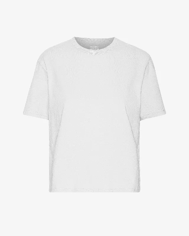 Organic Boxy Crop Tee - Optical White Front Pockets Side Pockets Patch Pockets