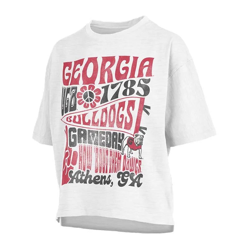 UGA Motley Crew Meadow Waistline Short Sleeve T-Shirt Houndstooth Herringbone Solid