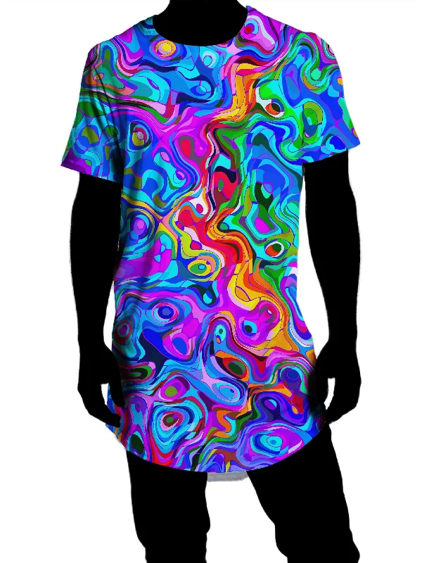 Rainbow Waves Drop Cut T-Shirt Rayon Velvet Corduroy