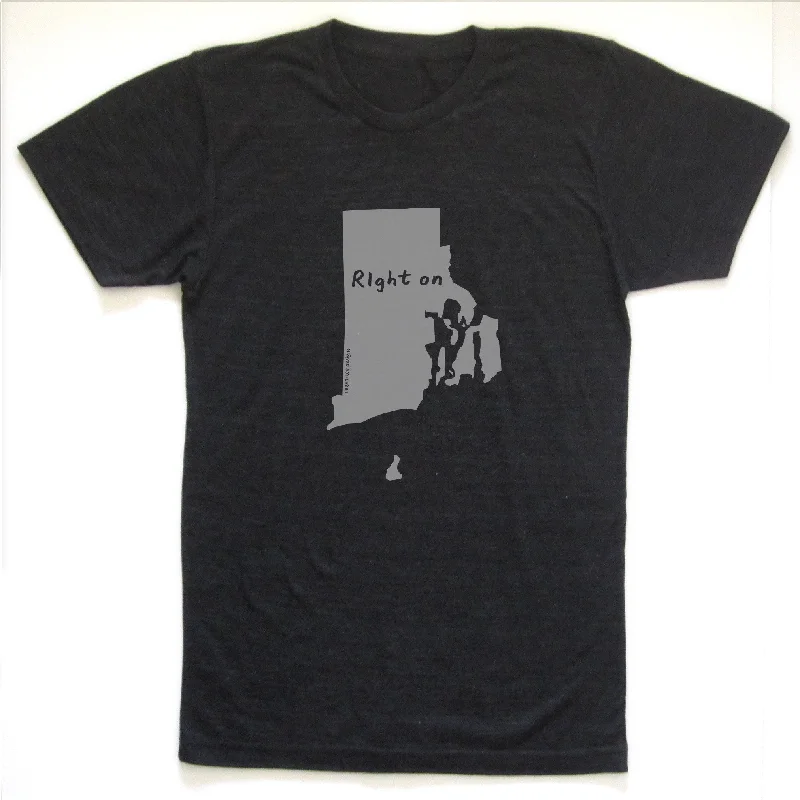 Ready to ship! SALE: Rhode Island : RIght on unisex tri-blend tee Polka Dot Checkered Tartan