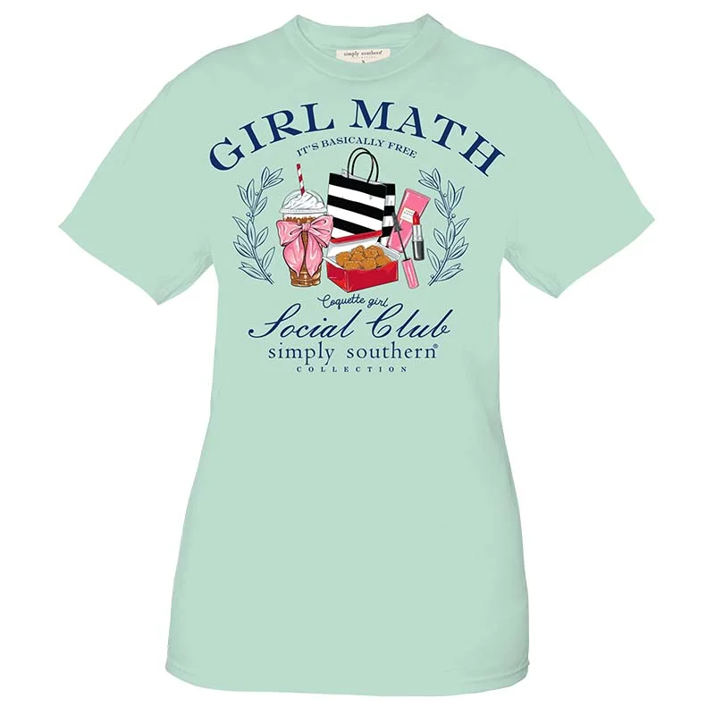 Girl Math Club Short Sleeve T-Shirt Spandex Blend Rayon Blend Denim Blend