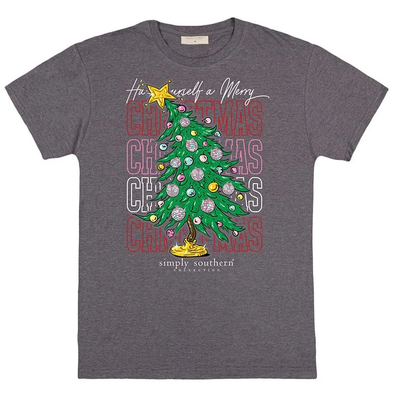 Have Yourself A Merry Christmas Short Sleeve T-Shirt Asymmetrical Pockets Print