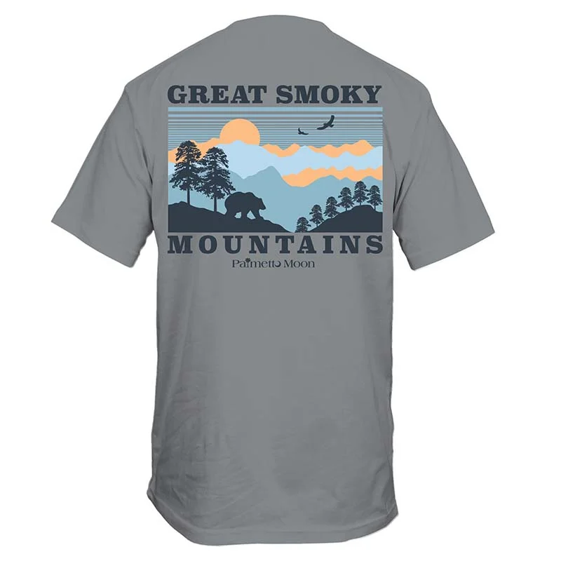 Smoky Mountains Short Sleeve T-Shirt Satin Fabric Silk Fabric Chiffon Fabric