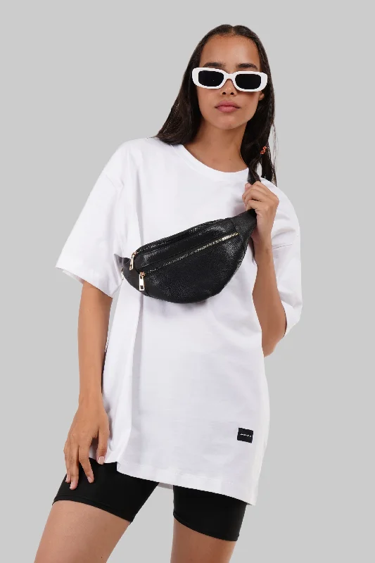 Solid White Half Sleeves T-Shirt For Women Oversized Fit Fitted T-Shirt Seamless Stretchy