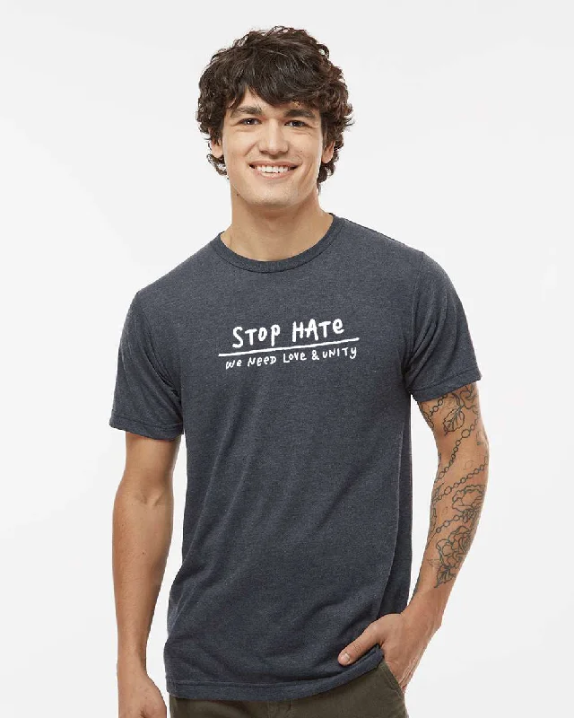 Stop Hate : Unisex Tee Boxy Fit Fitted Loose