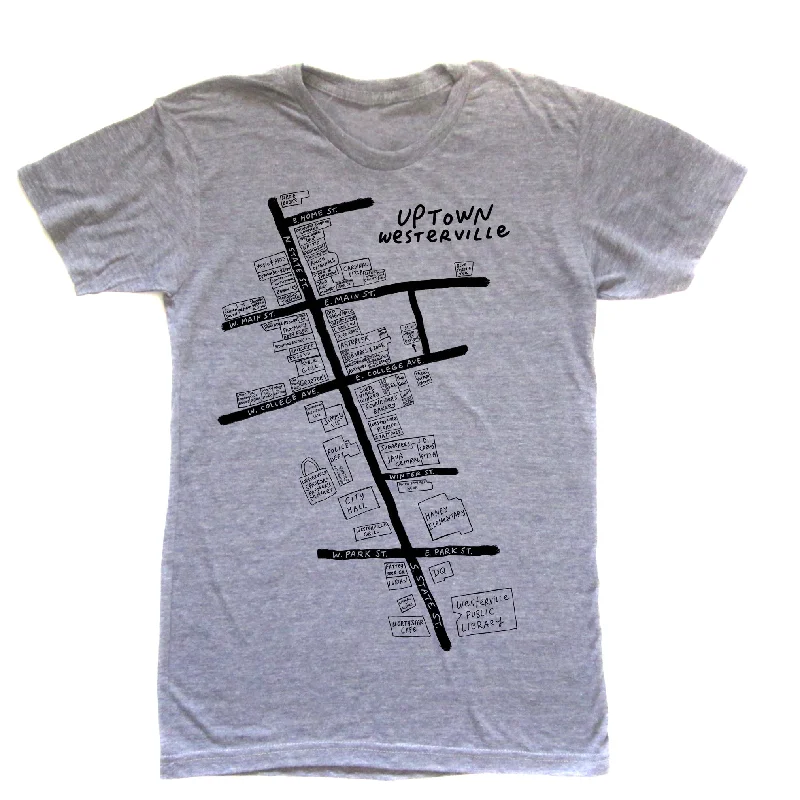 Uptown Westerville Map : Unisex Tee Wool Fabric Cashmere Fabric Tweed Fabric