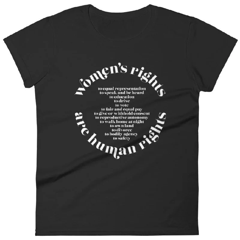 Women's Rights Are Human Rights (International Women's Day) -- Women's T-Shirt Print Jacquard Patchwork