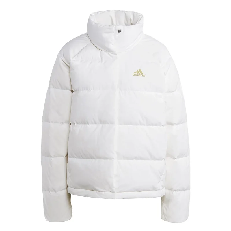 adidas - Women's Helionic Relaxed Down Jacket (IK3195) Notch Collar Peter Pan Collar Cowl Neck