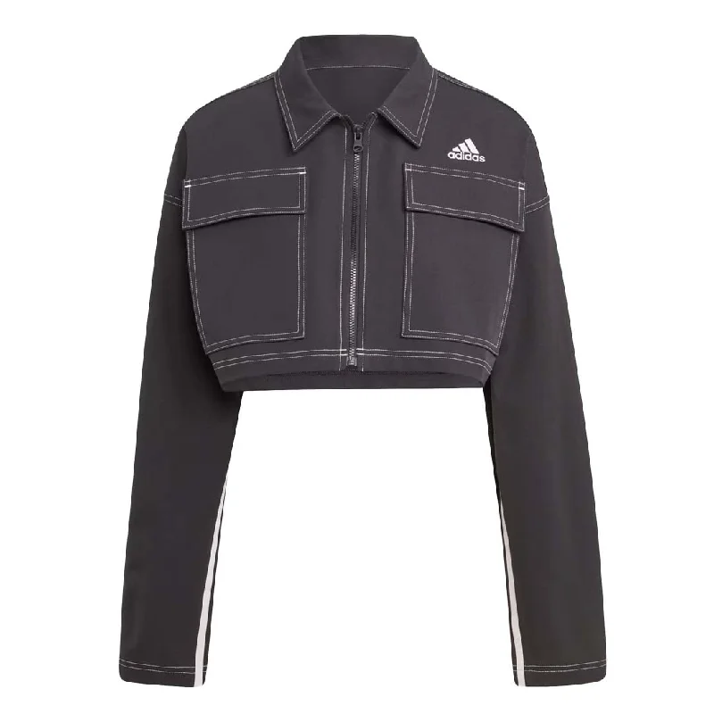 adidas - Women's Dance Crop Jacket (IB4751) Notch Collar Jacket Peter Pan Collar Jacket Cowl Neck Jacket