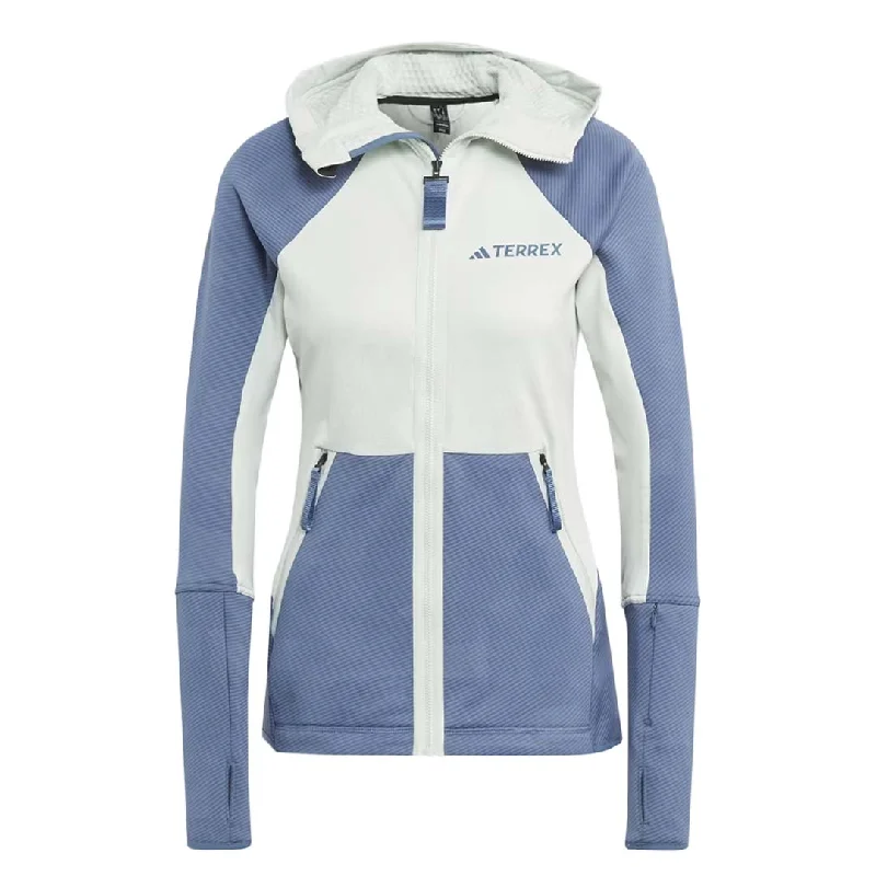 adidas - Women's Terrex Tech Flooce Hooded Jacket (HU1850) Snapped Jacket Toggled Jacket Drawstring Jacket