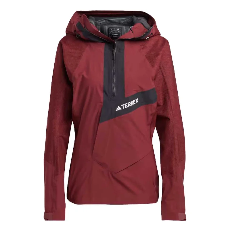 adidas - Women's Terrex Techrock Rain.Rdy Anorak Jacket (HU1833) Knit Fabric Woven Fabric Fleece Fabric