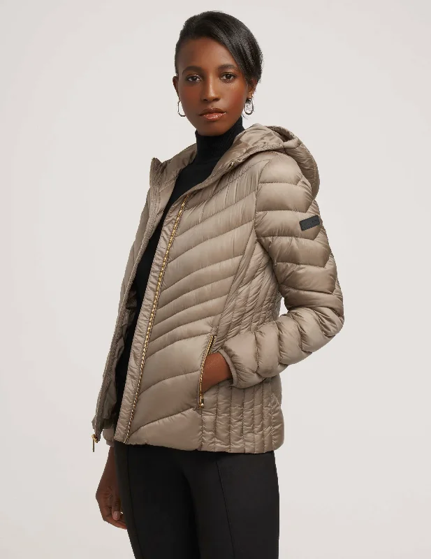 Chevron Packable Puffer Jacket Ribbed Jacket Pleated Jacket Ruffled Jacket