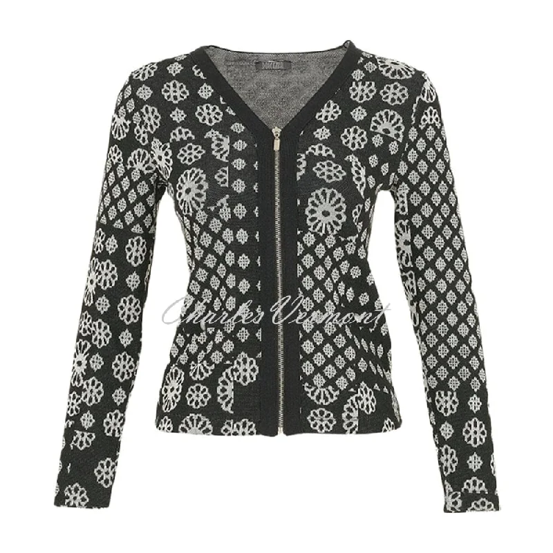 Dolcezza 'Forever Black & White' Knit Zip Jacket - Style 74132 Rayon Fabric Velvet Fabric Corduroy Fabric