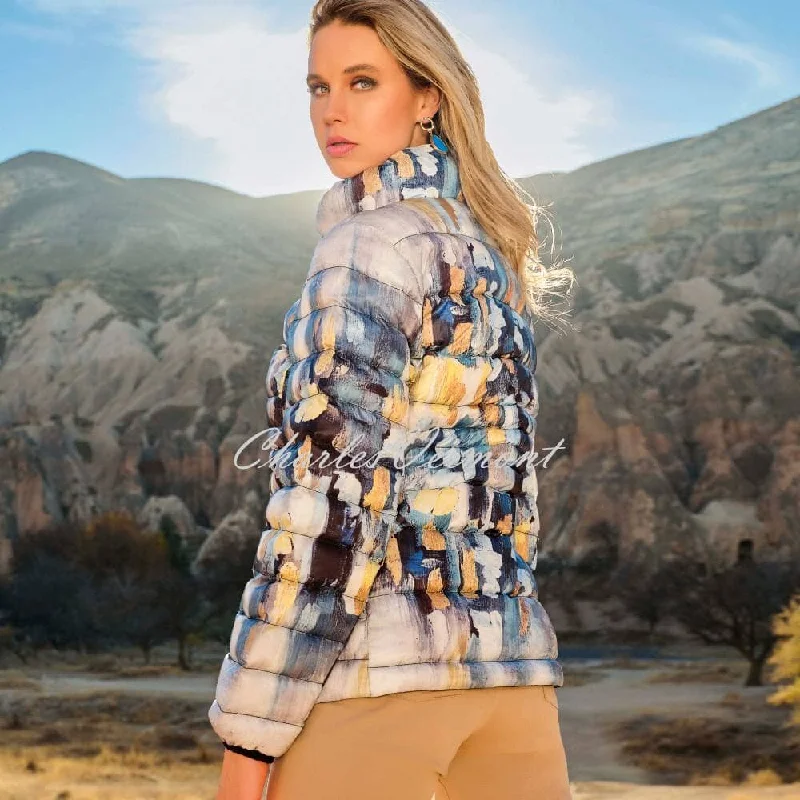 Dolcezza Lightly Padded 'Abstract' Print Jacket - Style 73830 Mesh Jacket Canvas Jacket Denim Jacket