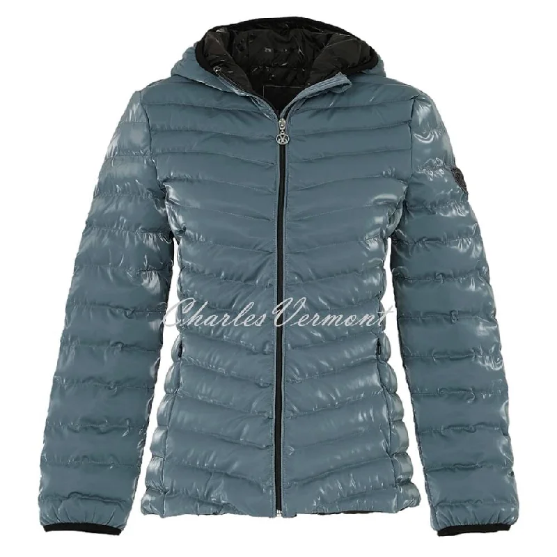 Dolcezza Lightly Quilted Jacket - Style 73862 (Teal Blue) Cotton Jacket Linen Jacket Terry Jacket