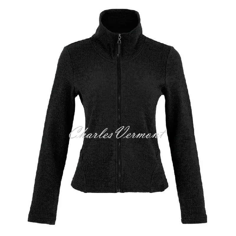 Dolcezza Zip Jacket - Style 73211 (Black) Rayon Jacket Velvet Jacket Corduroy Jacket