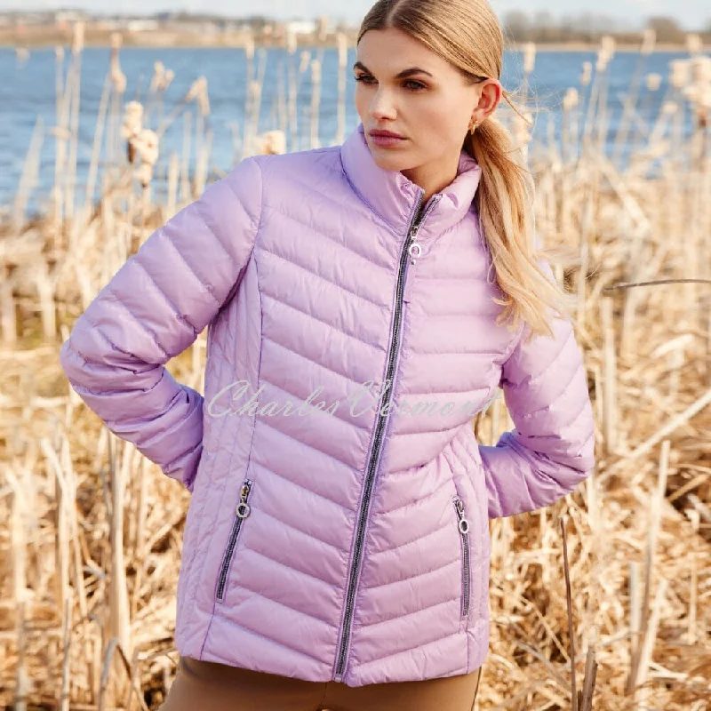 Frandsen Lightweight Down Jacket - Style 528-588-51 (Lavender) Lace Jacket Ribbed Jacket Sequined Jacket