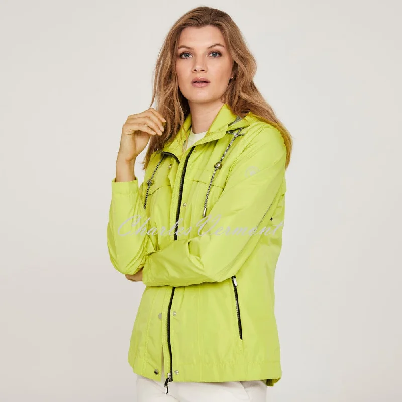 Frandsen Lightweight Jacket - Style 655-162-81 (Lime Green) Zippered Front Buttoned Front Snap Front