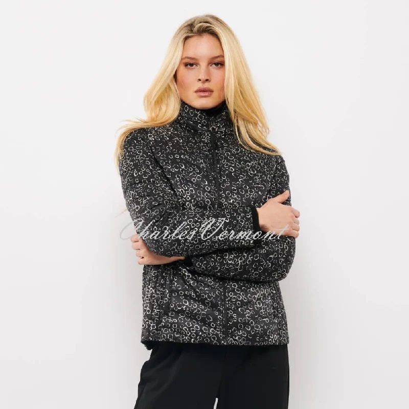 Frandsen Lightly Padded Reversible Jacket - Style 526-588-9090 (Black / Grey) Collared Jacket Crew Neck Jacket Turtle Neck Jacket