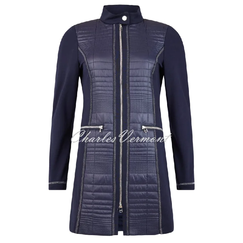 I'cona Longline Jacket - Style 67220-60140-69 (Navy) Hoodie Zip-Up Jacket Button-Up Jacket