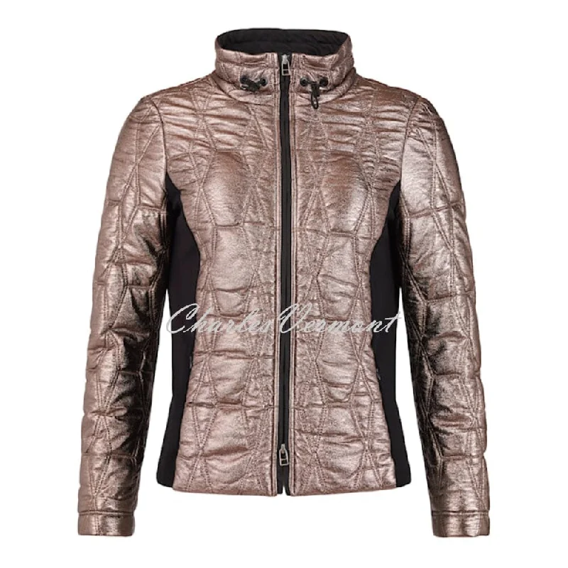 I'cona Quilted Metallic Effect Jacket - Style 67228-60204-17 Front Pockets Side Pockets Patch Pockets