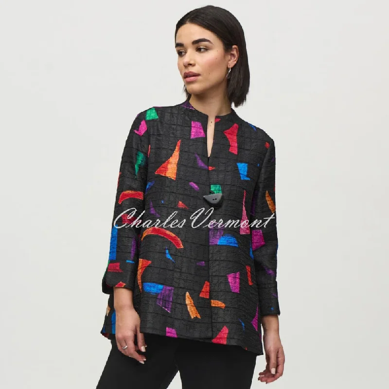 Joseph Ribkoff Abstract Print Jacquard Jacket - Style 244230 Cotton Jacket Linen Jacket Terry Jacket