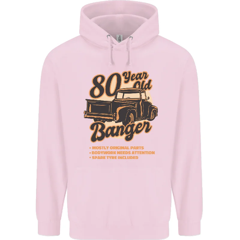 80 Year Old Banger Birthday 80th Year Old Mens 80% Cotton Hoodie Hoodie with Side Slits Relaxed Casual