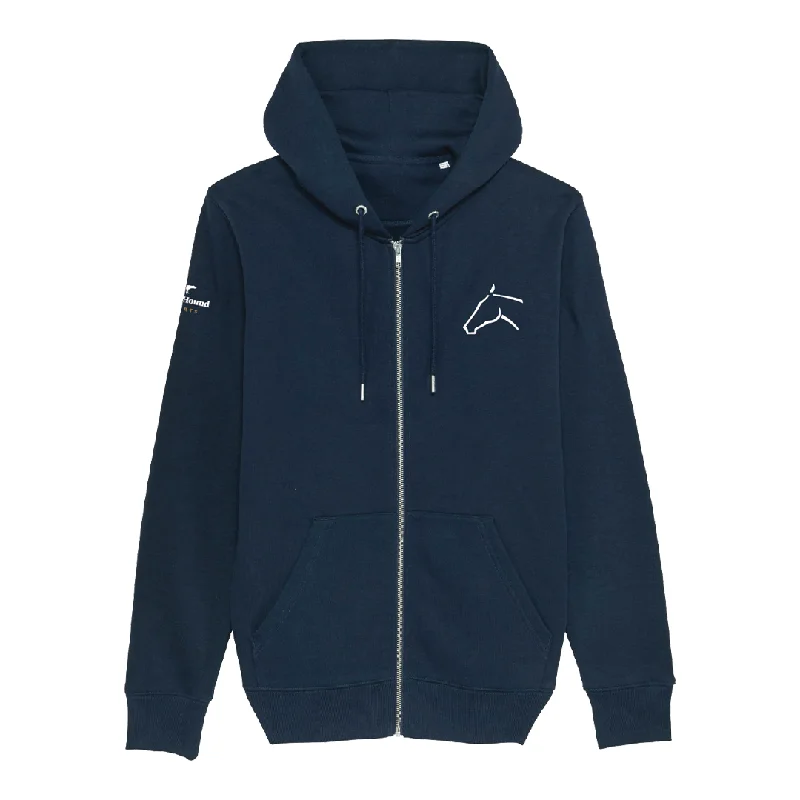 AACCP Navy Zip Hoodie Hoodie with Thumb Holes Functional Cozy