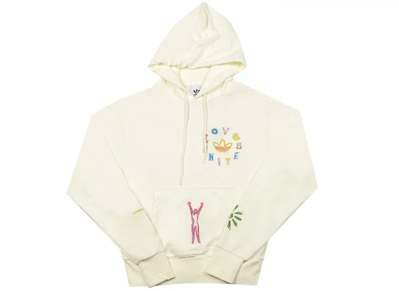 Adidas Unisex Love Unites Hoodie Hoodie with Hem Embroidery Detailed Premium