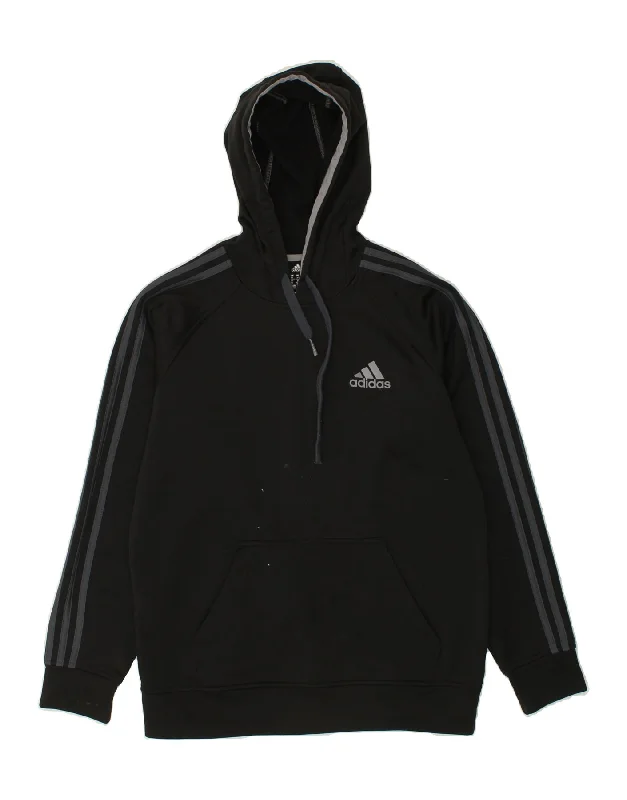 ADIDAS Mens Graphic Hoodie Jumper Medium Black Polyester Graphic Hoodie Design Print